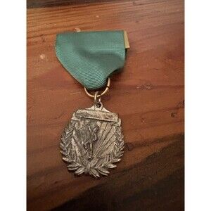 Vintage Marching Band Medal Green Ribbon